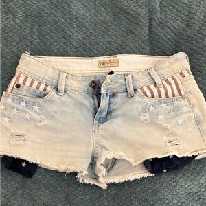 YMI Light Blue Star-Patterned Jean Shorts